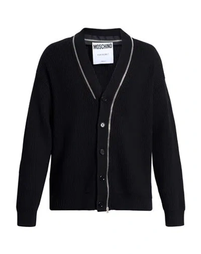 Moschino Couture Man Cardigan Black Size 38 Virgin Wool