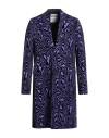 Moschino Couture Man Coat Purple Size 36 Cotton, Viscose In Blue