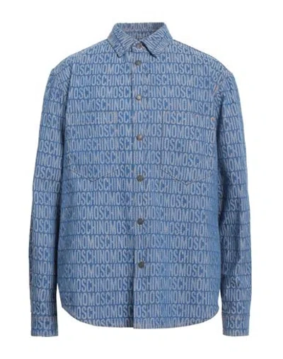 Moschino Couture Man Denim Shirt Blue Size 15 ½ Cotton, Polyester