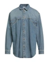 Moschino Couture Man Denim Shirt Blue Size 16 ½ Cotton In Blue