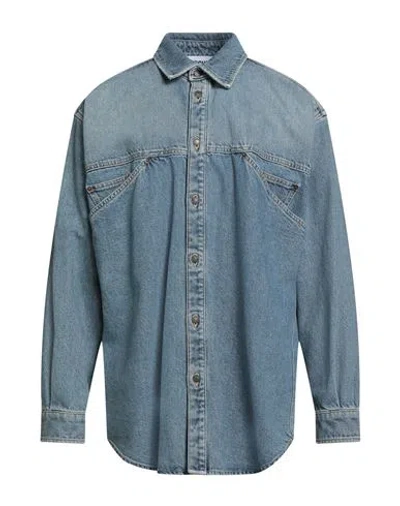 Moschino Couture Man Denim Shirt Blue Size 16 ½ Cotton