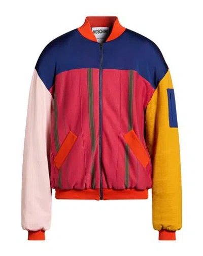 Moschino Couture Man Jacket Blue Size 40 Cotton, Viscose In Multi