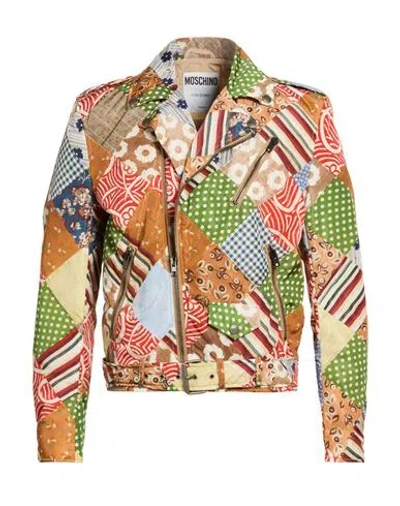 Moschino Couture Man Jacket Brown Size 44 Polyamide In Multi