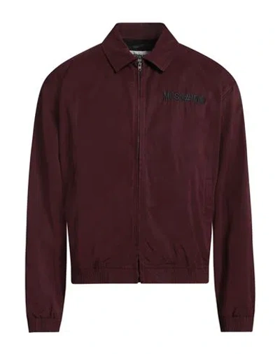 Moschino Couture Man Jacket Burgundy Size 44 Polyester In Red