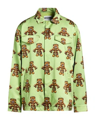 Moschino Couture Man Jacket Light Green Size 40 Viscose, Wool