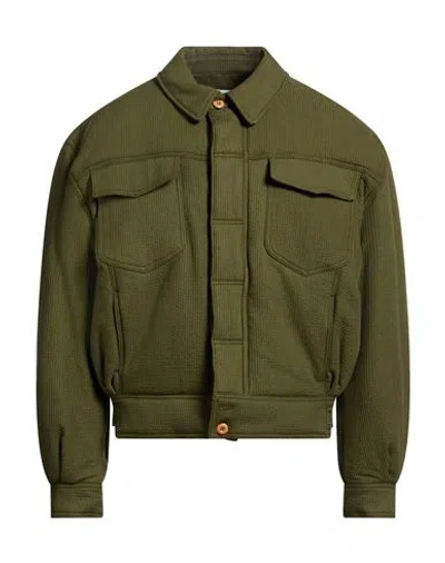 Moschino Couture Man Jacket Military Green Size 40 Cotton