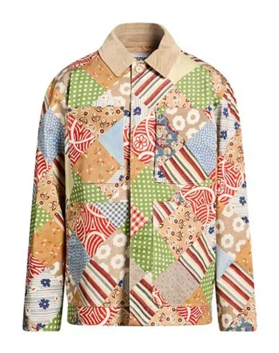 Moschino Couture Man Jacket Sand Size 46 Cotton, Elastane In Multi