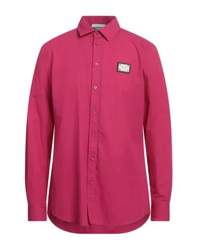 Moschino Couture Man Shirt Fuchsia Size 16 Cotton In Pink
