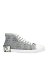 Moschino Lost And Found Web High Sneakers In Silver