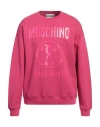 Moschino Couture Man Sweatshirt Magenta Size 40 Cotton In Magenta
