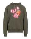 Moschino Man Sweatshirt Military Green Size 40 Cotton In Green