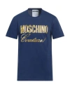 Moschino Couture Man T-shirt Navy Size 46 Organic Cotton In Navy