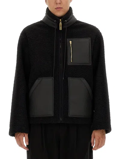 Moschino Tailored Jacket With Zip In Black