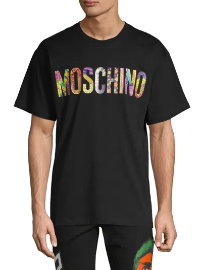 Moschino Couture Men's Logo Cotton Tee In Black