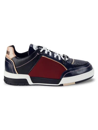 Moschino Couture Men's Streetball Court Sneakers In Navy