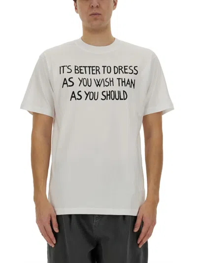 Moschino Couture Message Print T-shirt In White