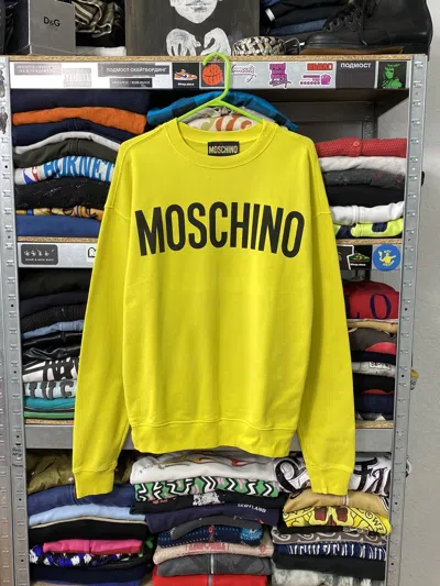 Pre-owned Moschino Couture Milano Y2k Sweatshirt Big Logo In Yellow