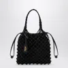 Moschino Women Woven Nappa Leather Shopping Bag In Black