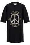 Moschino Mini Graphic T-shirt With Pearl Embellishments In Black