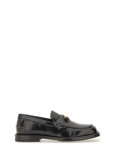 Moschino Couture Moccasins In Brushed Calfskin In Black