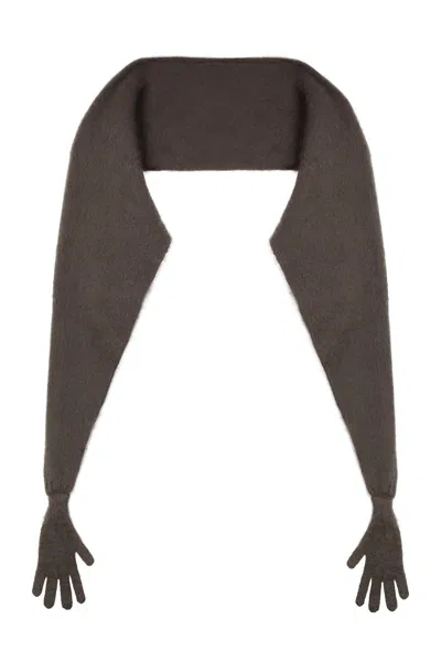 Moschino Couture Mohair Cape Coat In Brown