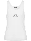 Moschino Stretch Cotton Tank Top Laurel Crown Logo