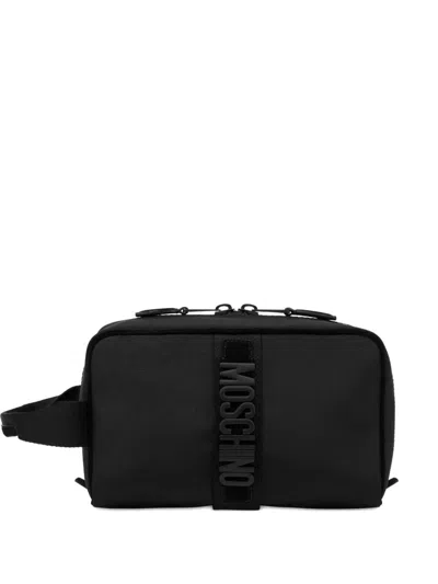 Moschino Couture  Logo-plaque Calf Leather Bag In Black