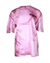 Moschino Paint Brush Logo T-shirt In Pink Cotton In Pink