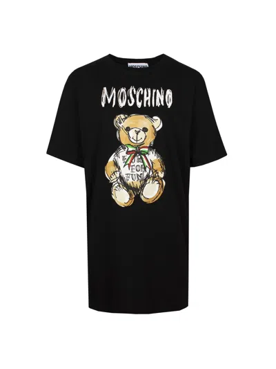 Moschino Couture Moschino Teddy Bear Print T-shirt Dress In Black