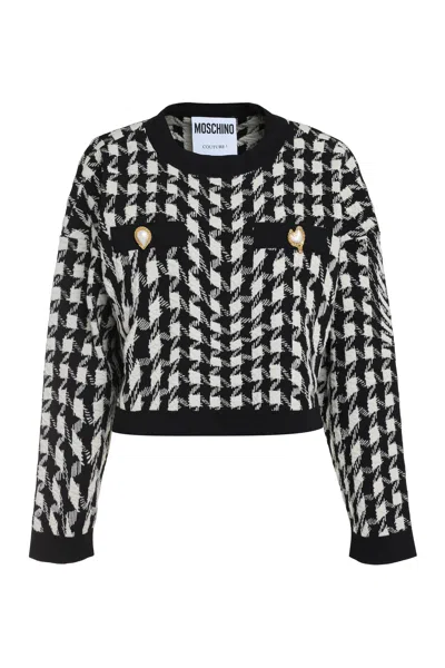 Moschino Couture Multicolor Houndstooth Pullover For Women