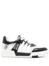 MOSCHINO COUTURE MULTICOLOR LEATHER SNEAKERS WITH LOGO-TAPE DETAILING FOR WOMEN