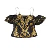 Moschino Nwt  Couture Black Sequin Embroidered Top In Black