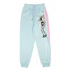 MOSCHINO COUTURE NWT MOSCHINO COUTURE LIGHT BLUE SIDE STRIPE BUNNY PATCH PANTS