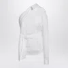 Moschino One-shoulder White Shirt With Sash In White