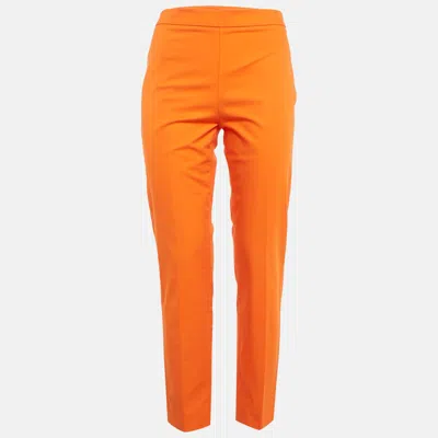 Pre-owned Moschino Orange Cotton Regular Fit Trousers M