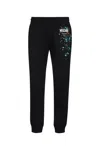 Moschino Logo Print Joggers With Elastic Waistband In Black