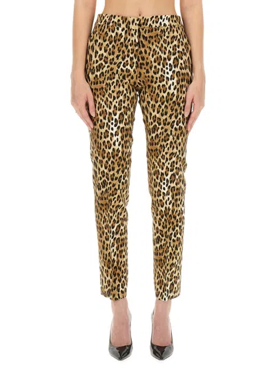 Moschino Couture Pants With Animal Pattern In Animal Print