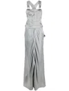 Moschino High-shine Floor-length Dress In Gray