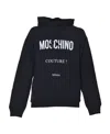 Moschino Man Sweatshirt Black Size 42 Organic Cotton In Black