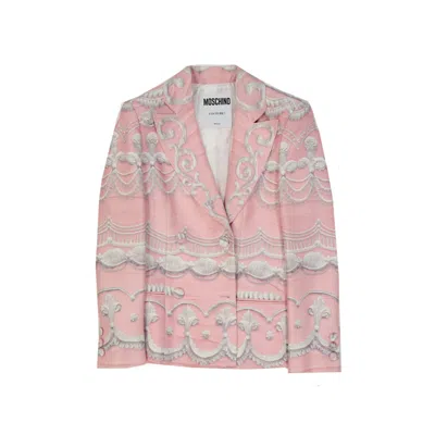 Moschino Couture Printed Jacket In Pink