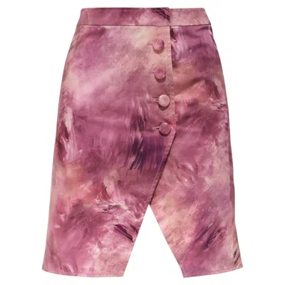 Pre-owned Moschino Couture Printed Skirt In Pink Cotton