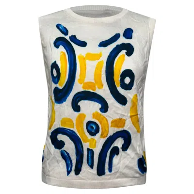 Moschino Couture Printed Vest Sweater In Multicolor Cotton