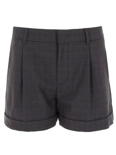 Moschino Couture Purple Wool-blend Shorts In Gray