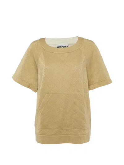 Pre-owned Moschino Couture Quilted Top In Gold