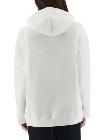 Moschino Couture Regular Fit Teddy Print Sweatshirt In White