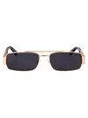 Moschino Couture Rose Gold Metal Sunglasses In Gold