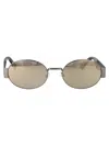 Moschino Couture Ruthenium Metal Sunglasses In Brown