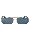 Moschino Couture Ruthenium Metal Sunglasses In Blue
