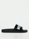 Moschino Men Slide Sandal With Logo In Black