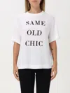 Moschino Slogan-print Zip-up T-shirt In Weiss